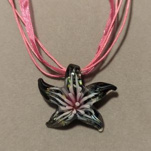 Lampwork Glass Sea Star Necklace